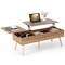Lift Top Coffee Table with 2 Storage Compartments Engineered Wood Steel Brown